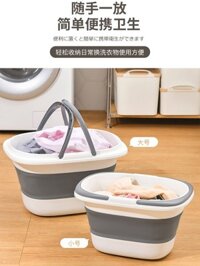Xô Có Thể Gập Lại Nhựa Di Động Hình Chữ Nhật Cây Lau Nhà Hộ Gia Đình Di Động Lưu Trữ Nước Dung Tích Lớn Bồn Giặt