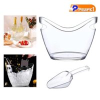 Xô Đá Dung Tích Lớn 4 L Bồn Nhựa Trong Suốt Cho Chai Bia Tiệc Thanh