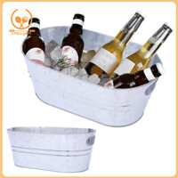 Xô đá smbcgdm có tay cầm gia cố Xô đá để tập hợp và sự kiện Xô đá kim loại cho các bữa tiệc và sự kiện Bồn tắm nước giải khát chắc chắn cho Bbq và những người đam mê cắm trại ngoài trời