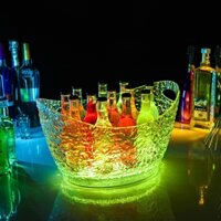 Xô đựng đá ướp lạnh rượu bia 14l có đèn led nhiều chế độ màu sắc pin sạc cho Bar KTV Karaoke Pub