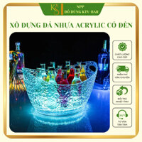Xô Đựng Đá Ướp Lạnh Rượu Vang Bia Có Đèn Led Nhiều Màu Sức Tùy Chọn Pin Sạc Nhựa Acrylic Dày