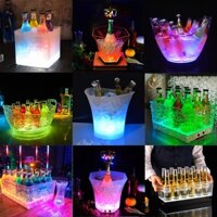 Xô đựng đá ướp lạnh rượu vang bia, có đèn led nhiều màu size 2l 4l 5l 8l 12l 12&24 chai cho bar pub