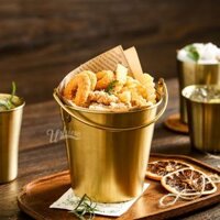 Xô Đựng Đồ Chiên Rán (Decor) Inox 304 Có Quai Cầm (Nhiều Size)