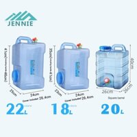 Xô đựng nước 18 / 20 / 22L Bình đựng nước di động cấp thực phẩm Dung tích lớn có vòi Phụ kiện ngoài trời để câu cá đi bộ đường dài [jennie1.vn]