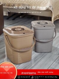 Xô đựng trà, xô chứa nước thải, xô đựng rác bàn trà Kung Fu có nắp đậy, xô lọc trà tách khô và ướt,
