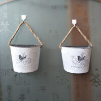 Xô hoa treo tường bằng sắt vintage, chậu hoa treo, giỏ hoa, trang trí tường, vườn, sân trong, ban công