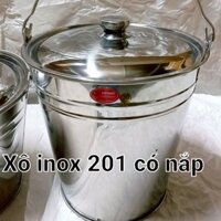 Xô inox size 27cm.12lít 30cm.17lít vietcook có nắp đẩy