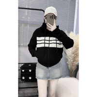 (xỏ ngón túi trong to) áo khoác nữ lửng phối 2 sọc ngực