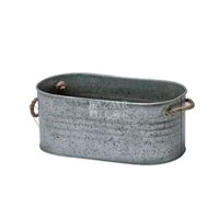 Xô nhôm thiếc oval quai thừng L | 16x28x12cm