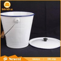 Xô Nước Men Xô Đá Có Nắp Thùng Đựng Thức Ăn 9L Có Tay Cầm Xô Sữa Để Làm Lạnh Cô Dâu Tắm Vườn Tổ Chức