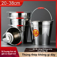 Xô Sắt, Xô Tròn, Xô Gia Dụng, Thùng Rác Cầm Tay Bằng Thép Không Gỉ, Xô Xách Tay Có Nắp, Xô Đựng Nước Căng Tin, Xô Dầu.