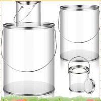 Xô Sơn Xô Trong Suốt Có Nắp Kim Loại Và Tay Cầm Trang Trí Thùng Nhựa Trong Suốt Bảo Quản Sơn Trong Suốt Có Thể 8 Gói regharry