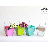 Xô thiếc vuông móc treo các màu TAN