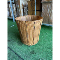 Xô Tròn Mây Nhựa Đan Khung Sắt Sơn Tĩnh Điện Không Nắp, Xô Đựng Quần Áo, Sọt Đựng Rác Vật Dụng