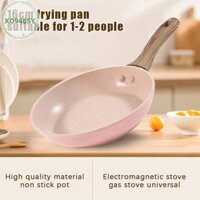Xo94bsy Chảo đáy phẳng chống dính Chảo trứng chiên Mini Nồi đá lúa mì Nồi cảm ứng Bếp Gas Nồi thức ăn cho bé đa năng VN