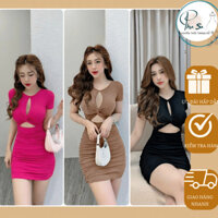 Xoắn Ngực Giọt Nước Nhún Sườn Có mút, chất Thun Mềm Mịn Ôm Dáng