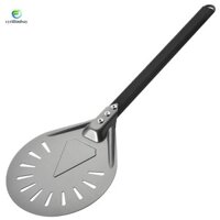 Xoay Pizza Peel với mái chèo Pizza tròn bằng nhôm 8 inch, tổng thể 23,6 inch, Phụ kiện lò nướng bánh Pizza ngoài trời