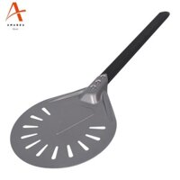 Xoay Pizza Peel với mái chèo Pizza tròn bằng nhôm 8 inch, tổng thể 23,6 inch, Phụ kiện lò nướng bánh Pizza ngoài trời