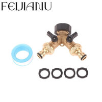 Xoitu US Bộ chia vòi bằng đồng thau 2 chiều Đầu nối vòi sân vườn Chủ đề hình chữ Y Bộ chuyển đổi vòi nước Bộ chia ống nước với máy giặt cao su VN