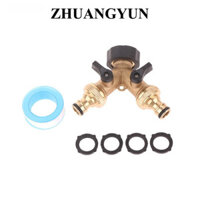 Xoitu US Bộ chia vòi bằng đồng thau 2 chiều Đầu nối vòi sân vườn Chủ đề hình chữ Y Bộ chuyển đổi vòi nước Bộ chia ống nước với máy giặt cao su VN