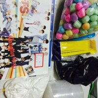 Xốp bỏng ngô bìa bao bts xốp đen tuyết siêu mịn hũ size L muỗng