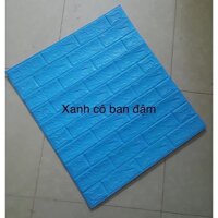 Xốp dán tường giả gạch loại dầy khổ lớn 70 x 77 cm - Xanh coban