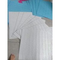 Xốp dán tường giả gạch loại dầy khổ lớn 70 x 77 cm - Trắng