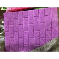 Xốp dán tường giả gạch loại dầy khổ lớn 70 x 77 cm - Tím