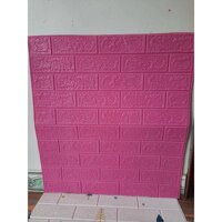 Xốp dán tường giả gạch loại dầy khổ lớn 70 x 77 cm - Hồng đậm