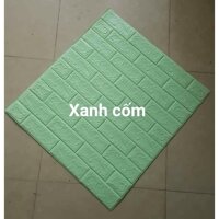 Xốp dán tường giả gạch loại dầy khổ lớn 70 x 77 cm - Xanh cốm