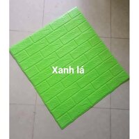 Xốp dán tường giả gạch loại dầy khổ lớn 70 x 77 cm - Xanh lá