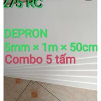 Xốp depron Combo 5 tấm khổ 5mm x 100cm x50cm làm kit máy bay