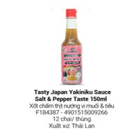 Xốt Chấm Thịt Nướng Vị Muối & Tiêu Yakiniku Tasty Japan 150ml