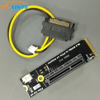 Xt-xinte pci-e 4.0 m2 key-m to pcie x4 riser adapter card with sata power adapter cable for nvme m.2 2260 2280 ssd