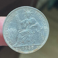 xu bạc hoa xoè 10 cent -  Đồng xu để ví may mắn