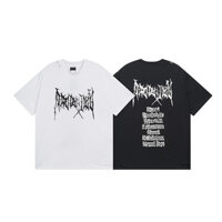 Xu Hướng Cổ Điển Nam Nữ Áo Thun Cotton Trước Và Sau Cá Tính Chữ Cái Thường Ngày Tay Ngắn Thể Thao Áo Plus Kích Thước Unisex