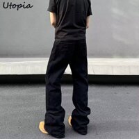 Xu hướng tuổi Teen mùa xuân Utopia Quần jean thẳng dáng rộng