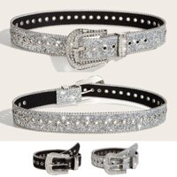 Xu Thắt Lưng Tinh Tế Shinning Full Sequins Thắt Lưng Cho Nữ Nam Quần Jean Trang Phục