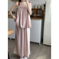Xuân Thu Bộ Đồ Ngủ Mới Ice Silk Champray Bộ Đồ Ngủ Nữ Mặc Ở Nhà Quần Ngắn Tay Màu Hồng Bộ Đồ Hai Mảnh