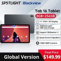 【Xuất Sắc Thế Giới】Máy Tính Bảng Blackview Tab 16 Android 8GB+256GB 11''2k FHD+ Hiển Thị rộng Widevine L1 Unisoc T616 7680 mAh Pin Tablet PC