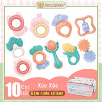Xúc xắc cho bé bộ đồ chơi gặm nướu xúc xắc 10 món Baby Rattle silicon - 2X MART