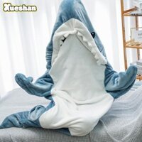 Xueshan Shark Chăn Áo Hoodie dành cho người lớn Túi ngủ cá mập hoạt hình