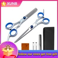 Xunb Hair Scissors 6in  Flat Comb Clip Hairdressing Shear Cutting Thinning Tool Set Kit