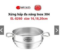 Xửng hấp đa năng Inox 304 EL-8260 size 16,18,20cm