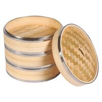Xửng hấp gỗ tre viền inox lồng hấp bánh hấp thực phẩm Steam ZSM013
