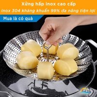 Xửng Hấp Inox 304 Cao Cấp - Chống Gỉ, Thanh Móc Treo Tiện Lợi, Phù Hợp Nồi 18cm Trở Lên SSGP