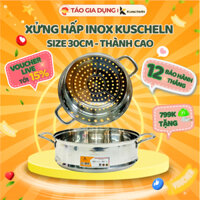 Xửng hấp inox Kuscheln size 30cm - Xửng hấp Inox 304 Elmich EL-8260 size 16,18,20cm  - Hấp đa năng