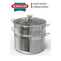 Xửng hấp inox SHG103-28 cm Sunhouse chính hãng kèm nồi hấp