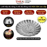 Xửng hấp inox, vỉ hấp, khay hấp inox 304 có chân hấp đa năng có lỗ thoát nước 3 chế độ đóng mở đa kích thước - THEA