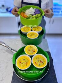 Xửng Hấp Tupperware 3 Tầng Steam It Xanh Lá